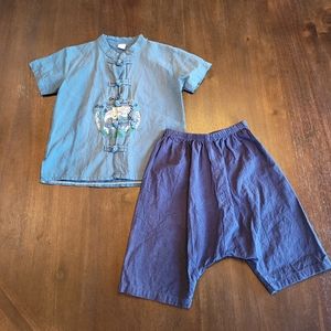 Chinese style shirt and shorts set size 4